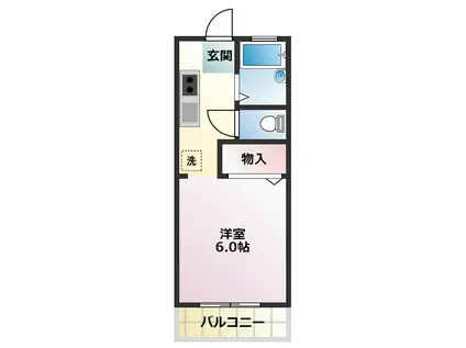 グリーンステージ中山 A(1K/2階)の間取り写真