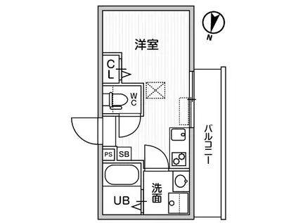 TS CUORE横濱元町(ワンルーム/2階)の間取り写真