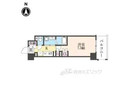 ジオエント四条大宮(1K/3階)の間取り写真