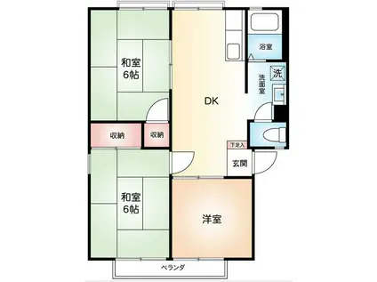 コーポ ハンゾウ(3DK/1階)の間取り写真