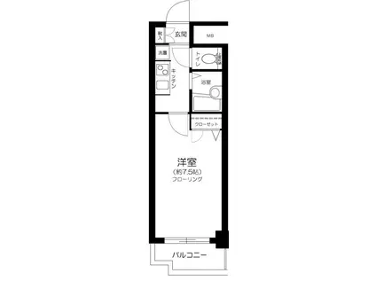 メインステージ広尾(1K/1階)の間取り写真