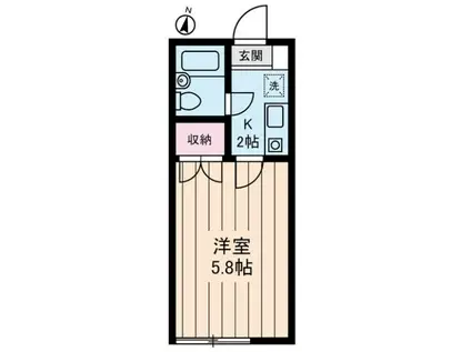 STUDIO FUJITA(1K/2階)の間取り写真
