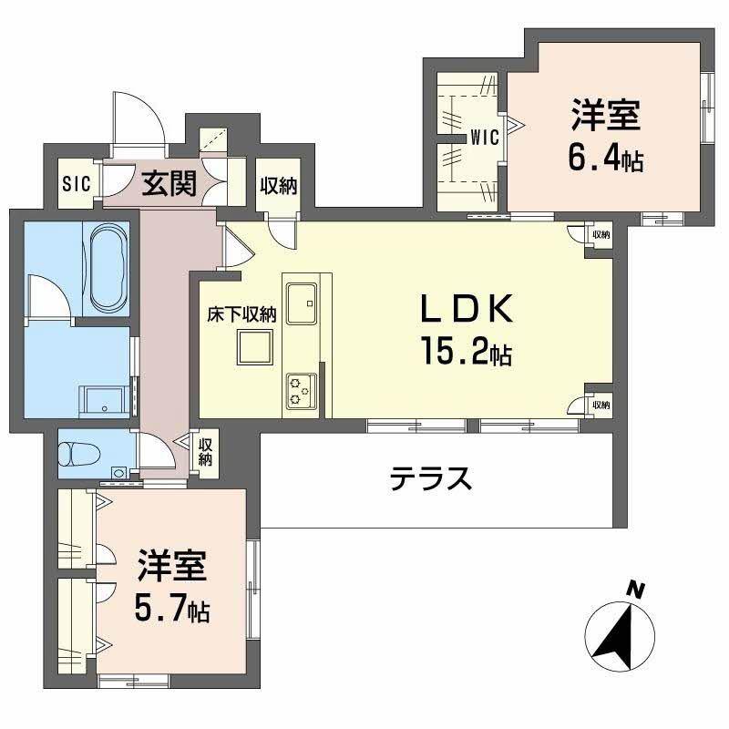 ベル エ ロンプラージュ(2LDK/1階)の間取り写真