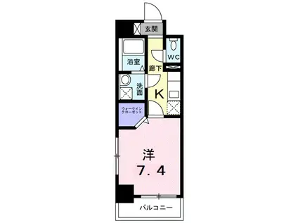 ルーカス 武之橋(1K/4階)の間取り写真