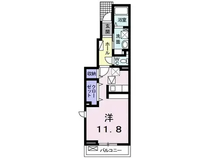 アルブィラージュ I(ワンルーム/1階)の間取り写真