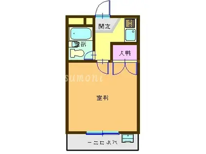 レジデンス中之池(1K/2階)の間取り写真