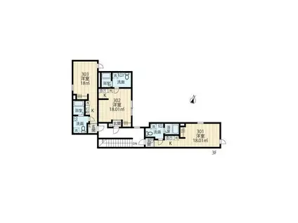 ルミエール大森(1K/3階)の間取り写真