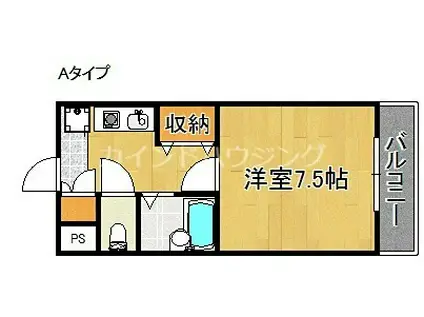 アネーロ羽倉崎I(1K/3階)の間取り写真