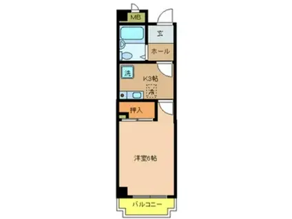 ブライトンビルス箕面(1K/3階)の間取り写真