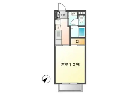 V・フルーツ A(1K/2階)の間取り写真