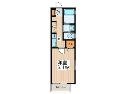 パンテオン(1K/1階)の間取り写真