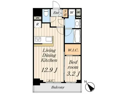 PEACE芝浦(1LDK/8階)の間取り写真