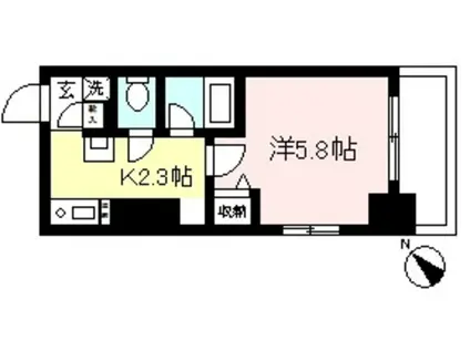 AXIS相模大野(1K/5階)の間取り写真