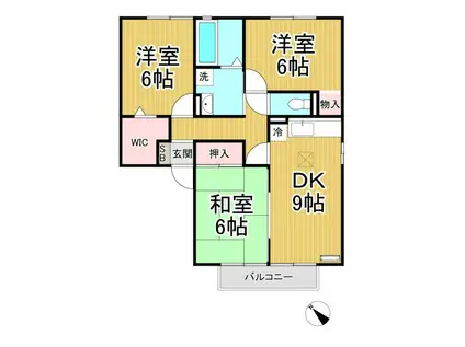 グリーンパレスⅠ(3DK/1階)の間取り写真