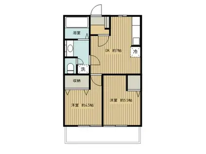 シティハイム 翆(2DK/2階)の間取り写真