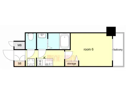 プレサンス塚本ベラビィ(1K/5階)の間取り写真