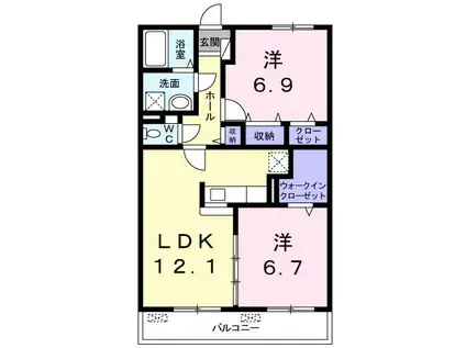 グランルミエール(2LDK/3階)の間取り写真