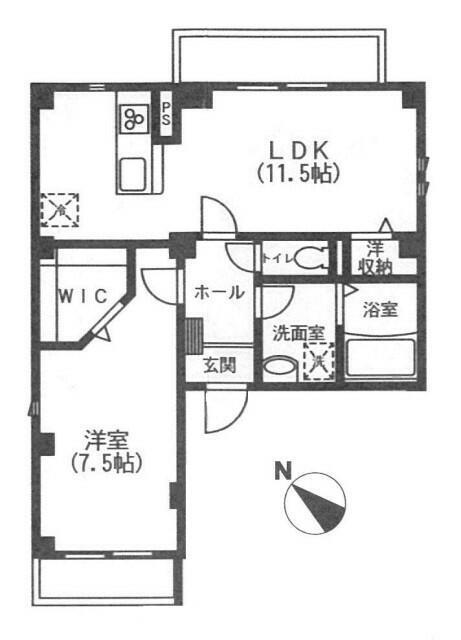 クレアフォート(1LDK/2階)の間取り写真