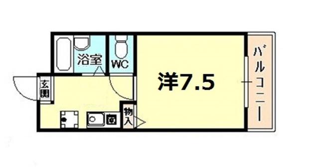 CASONA(ワンルーム/2階)の間取り写真
