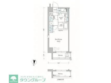 アーバネックス森下II(1K/3階)の間取り写真