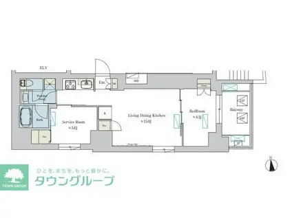 BRILLIA IST 浅草(1SLDK/6階)の間取り写真