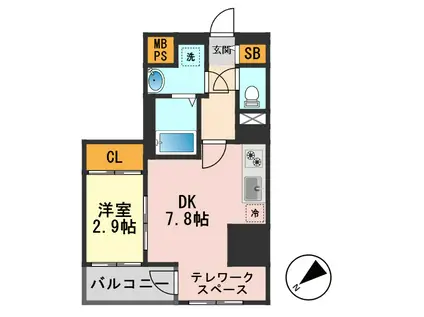 カパリリ小岩(1DK/6階)の間取り写真