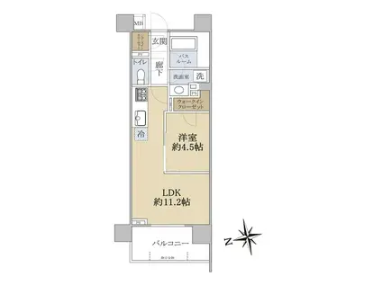 フェルモ川崎矢向(1LDK/3階)の間取り写真