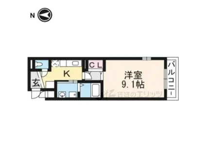 DITTO(1K/1階)の間取り写真