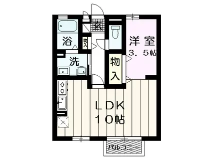 マイステージ(1LDK/2階)の間取り写真