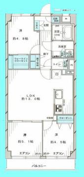 ニックハイム北品川(3LDK/3階)の間取り写真
