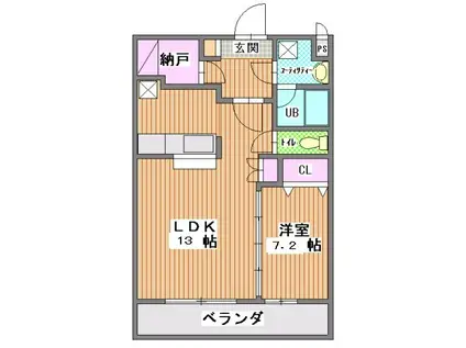 グランメゾンMS(1LDK/2階)の間取り写真