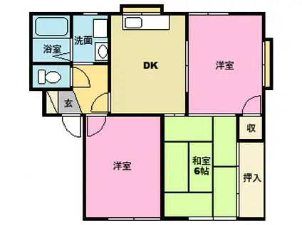 アセンド65(3DK/1階)の間取り写真