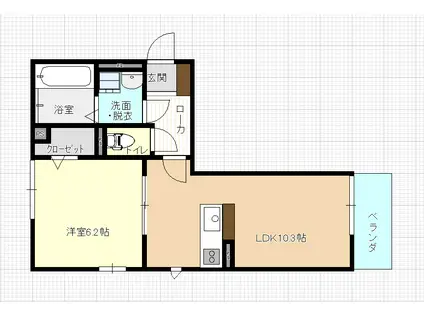 TICTIC中庄(1LDK/3階)の間取り写真