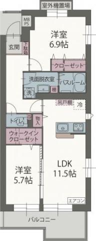 ユングフラウ(2LDK/3階)の間取り写真