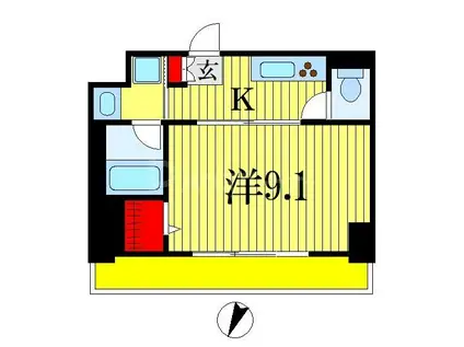 KDXレジデンス千葉中央イースト(1K/12階)の間取り写真