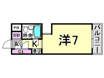 ベルコート春日野道(1K/3階)の間取り写真
