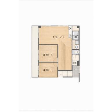 高松市 屋島西町 (2LDK/3階)の間取り写真