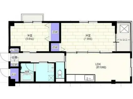 MAISON AKASHI(2LDK/2階)の間取り写真