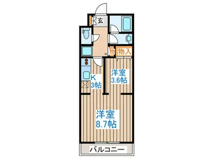 プルミエール錦町(2K/4階)の間取り写真