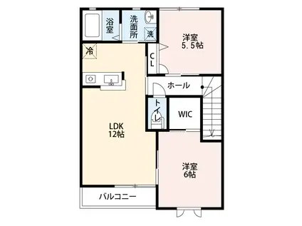 ブランシェ A棟(2LDK/2階)の間取り写真