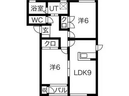 メゾンセレーノ弐番館(2LDK/2階)の間取り写真