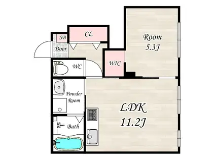 尼崎市立花町4丁目アパート(1LDK/1階)の間取り写真