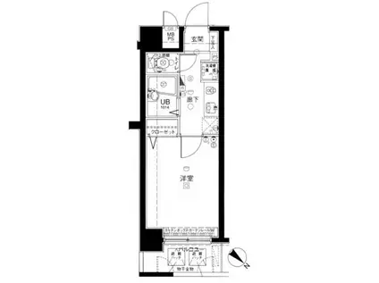 メインステージ巣鴨(1K/13階)の間取り写真
