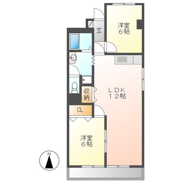 シティアーク新栄(2LDK/4階)の間取り写真