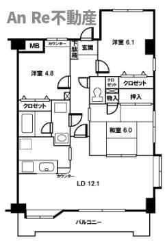 アン・リミエール(3LDK/1階)の間取り写真