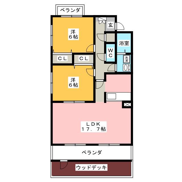 AMBIENTE(2LDK/1階)の間取り写真