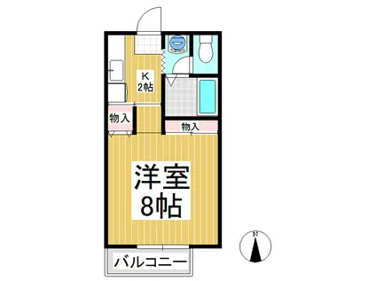 スイングN1(1K/2階)の間取り写真