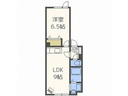 プリミエール ウエスト(1LDK/1階)の間取り写真