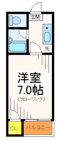 ホワイトSKJ(1K/2階)の間取り写真