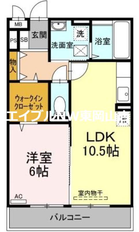 エスポワール青江(1LDK/3階)の間取り写真